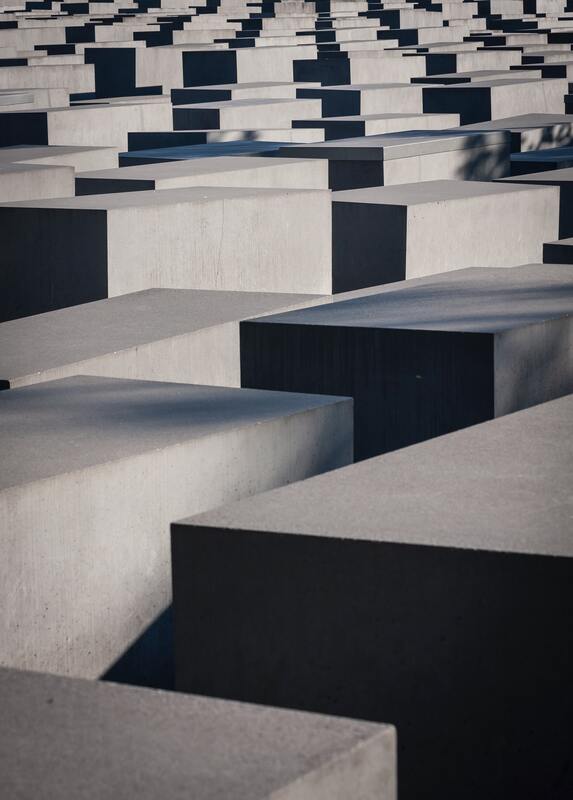 Concrete blocks arranged in a decorative pattern